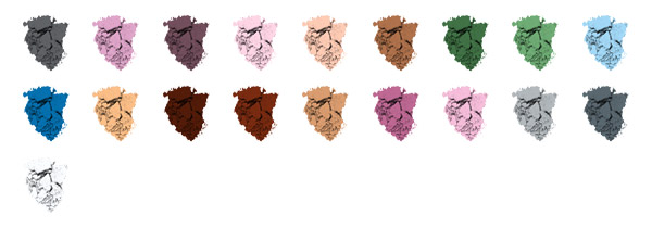Цветовая гамма микронизированных теней для век ColorEyes